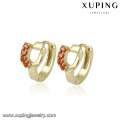 28621 pendientes aro del aro de las mujeres sintéticas del zircon del color del oro de la moda 14up de la venta de Xuping